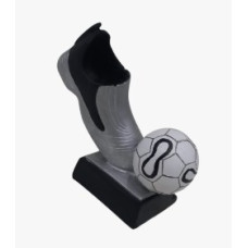 TROFEO BOTIN C/PELOTA FUTBOL 10cm plateado                     