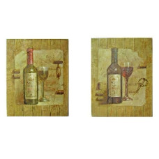 PINTURA S/LIENZO BOTELLA VINO 20x25cm                          