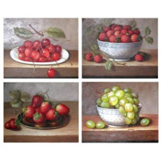 PINTURA S/LIENZO PLATO CON FRUTAS 20x25cm                      