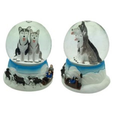 GLOBO PERROS HUSKY C/BASE TRINEO 9X7 cm                        