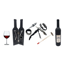 SET VINO BOTELLA GR.negra x5 pcs 32x8cm (110552)               