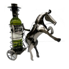 PORTA BOTELLA METAL JINETE Y CABALLO 38x37cm (110713)          