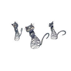 GATO ARTESANAL  METAL C/STRASS 19x9 Cm                         