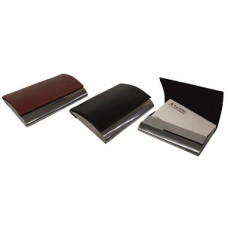 TARJETERO CUERINA NEGRO/ MARRON 9X6cm (111305)                 