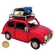 ADORNO METAL AUTO FITITO ROJO 15x8xX9cm                        