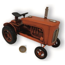 ADORNO METAL TRACTOR NARANJA 15x8x10cm                         