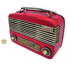 REPLICA METAL RADIO ANTIGUA ROJA 23x9x17cm                     