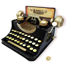 ADORNO METAL MAQUINA ESCRIBIR NEGRA 26x20x16cm                 