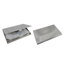 TARJETERO METALICO SILVER RAYADO 9x6cm (500185)                
