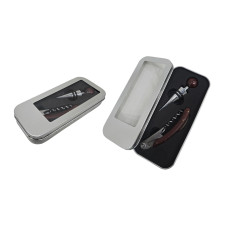 SET ACCESORIO VINO X2 TERM.MADERA Caj. CHAPA (500371)          