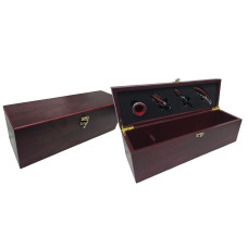 SET VINO MADERA ROBL1 bot 4 acc 36x12x11cm (500380)            