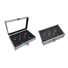 SET ACCESORIOS X4 VINO MAD.METAL.ACRIL22x13cm (500381)         