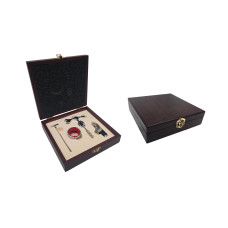 SET ACCESORIOS VINOX3 CAJA MADERA 17x17x4cm (500382)           