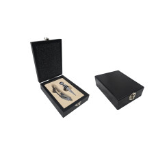 SET ACCESORIOS X2 VINO CAJA MADERA 15X11X4,5CM (500391)        